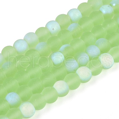 Frosted Transparent Glass Beads Strands GLAA-T032-T4mm-MBB17-1