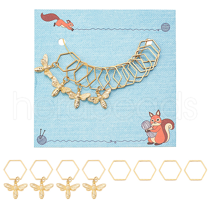 Bees Brass Pendant Decorations HJEW-AB00628-1