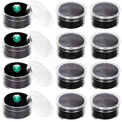Round Jewelry Clear Plastic Loose Diamond Storage Box CON-WH20003-01A-01-1