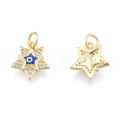 Brass Micro Pave Clear Cubic Zirconia Charms KK-N227-107A-1