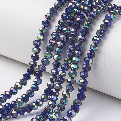 Electroplate Transparent Glass Beads Strands EGLA-A034-T3mm-Q08-1