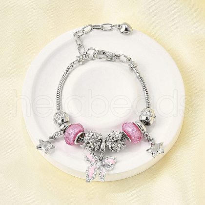 Alloy Enamel European Beads Charm Bracelets BJEW-F495-22P-1
