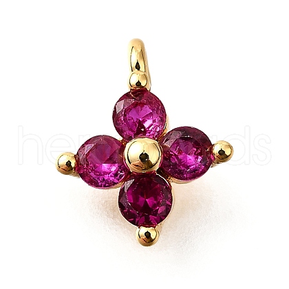 Brass Micro Pave Cubic Zirconia Pendants KK-D356-07E-G-1