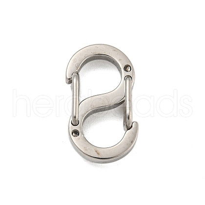 304 Stainless Steel S Shaped Carabiner STAS-P358-01C-P-1
