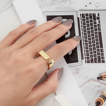Geometric Shape Brass Cuff Rings for Women FS-WGB4AA4-02-1