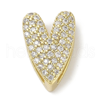 Rack Plating  Brass Micro Pave Clear Cubic Zirconia Slide Charms KK-R163-10G-1