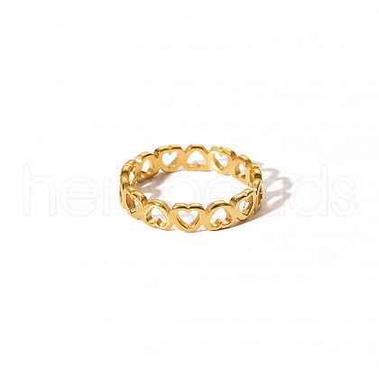 Stainless Steel Hollow Heart Couple Rings Non-fading Jewelry Women EW6903-6-1