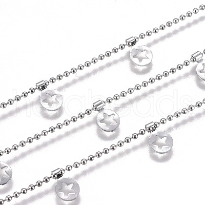 Tarnish Resistant Handmade 304 Stainless Steel Ball Chains STAS-F229-04-P-1