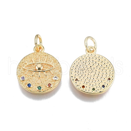 Brass Pave Cubic Zirconia Pendants KK-N231-348C-01-1