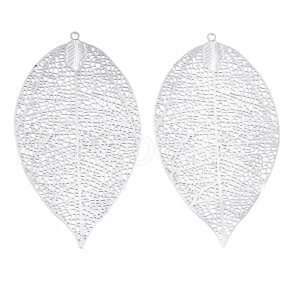 304 Stainless Steel Filigree Big Pendants X-STAS-S108-38P-1