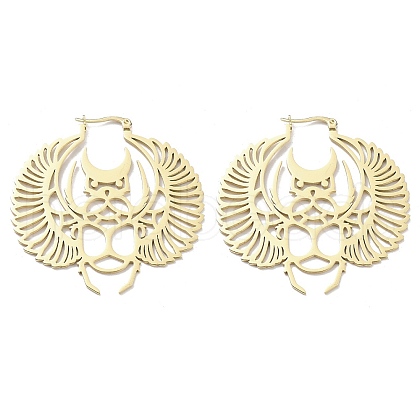 304 Stainless Steel Bat Hoop Earrings for Women EJEW-R156-08G-1