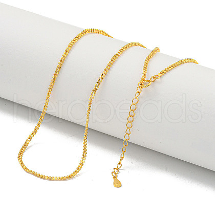925 Sterling Silver Double Ball Chain Necklaces NJEW-C052-08G-1