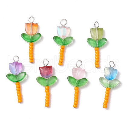 Glass Pendants PALLOY-JF03419-01-1