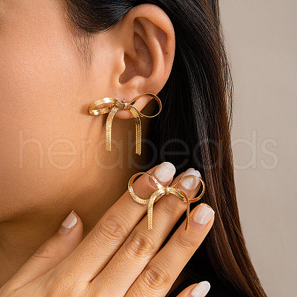 Bowknot Alloy Stud Earrings WGF38D2-05-1