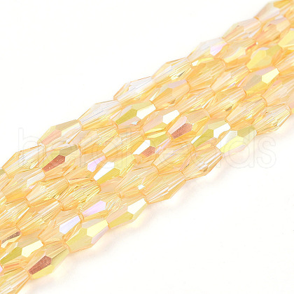 Transparent Electroplate Glass Beads Strands GLAA-K064-05A-01C-1