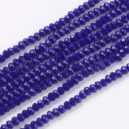 Opaque Solid Color Glass Bead Strands GLAA-F076-A03-1