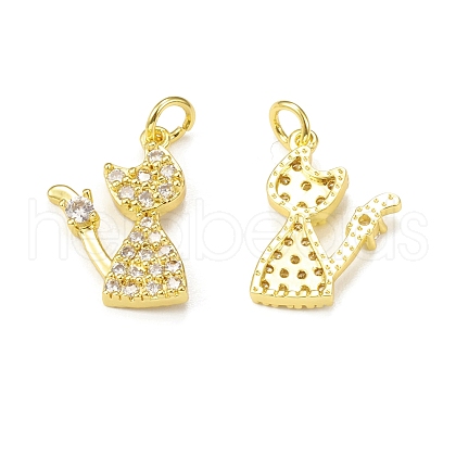 Brass Micro Pave Cubic Zirconia Pendants KK-E068-VB314-1