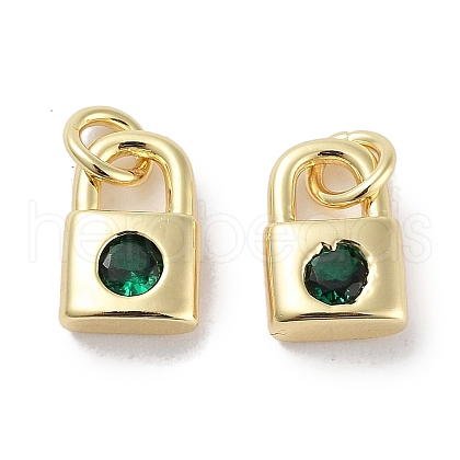 Brass Micro Pave Cubic Zirconia Charms KK-C051-13G-02-1