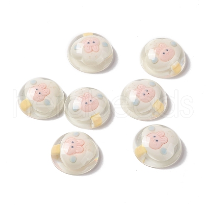 Transparent Resin Cabochons RESI-G034-B09-1