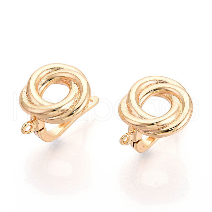Brass Hoop Earring Findings KK-N267-31G-1