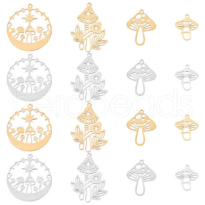 SUNNYCLUE 16Pcs 8 Style 201 & 304 Stainless Steel Pendants STAS-SC0004-21-1
