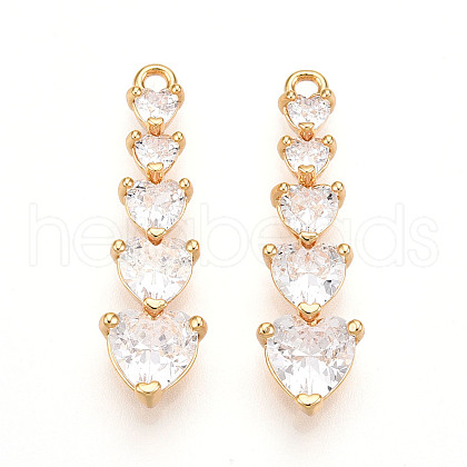 Brass Micro Pave Cubic Zirconia Pendants KK-N261-118B-G-1