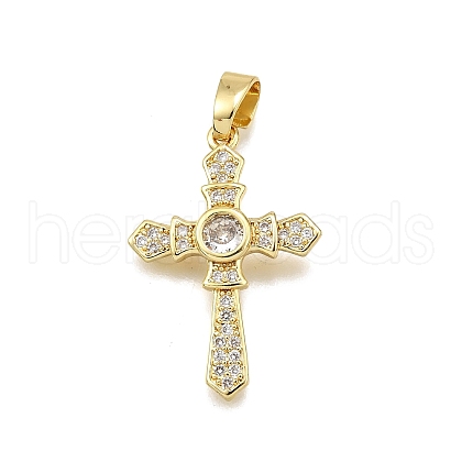 Brass Micro Pave Cubic Zirconia Pendants KK-Z100-43G-02-1