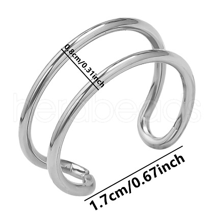 Stainless Steel Adjustable Cuff Rings for Women AY9987-1-1