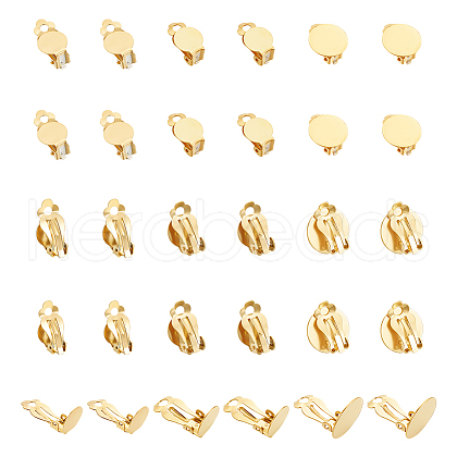 Unicraftale 30Pcs 3 Styles 304 Stainless Steel Clip-on Earring Findings FIND-UN0003-60-1