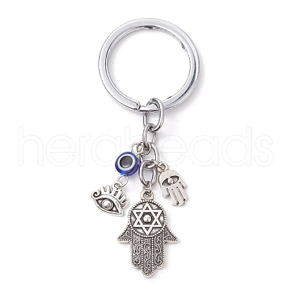 Resin & Tibetan Style Alloy Keychains KEYC-JKC00780-04-1