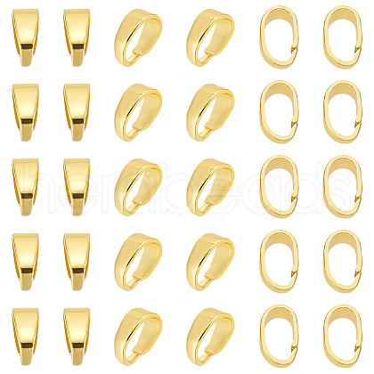 Brass Snap on Pendant Bails KK-LP0001-20B-1
