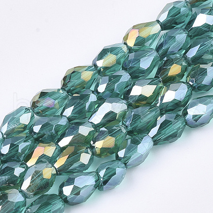 Electroplate Glass Beads Strands X-EGLA-T013-05D-1