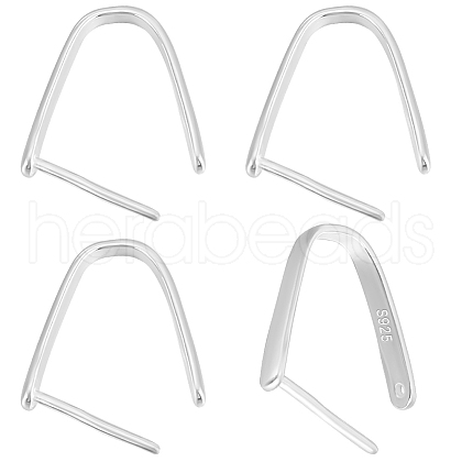 Beebeecraft 6Pcs Rhodium Plated 925 Sterling Silver Ice Pick Pinch Bails STER-BBC0006-93A-P-1