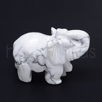 Howlite 3D Elephant Home Display Decorations G-A137-B01-03-1