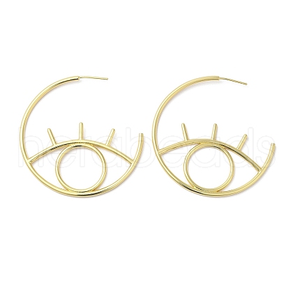 Rack Plating Brass Hollow Eye Stud Earrings EJEW-F315-03G-03-1