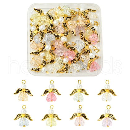 30Pcs Heart Acrylic Pendants PALLOY-FS00024-1
