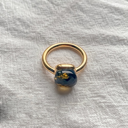 Square 304 Stainless Steel with Glass Finger Rings FS-WG8AAFA-30-1