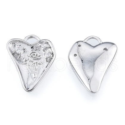 Brass Micro Pave Clear Cubic Zirconia Pendants KK-N216-579P-1