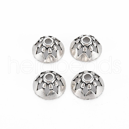 Tibetan Style Alloy Bead Caps TIBEP-T006-13AS-1