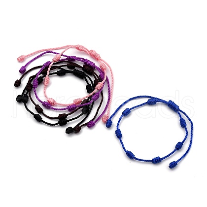 Adjustable Nylon Threads Braided Bracelets BJEW-JB05398-M-1