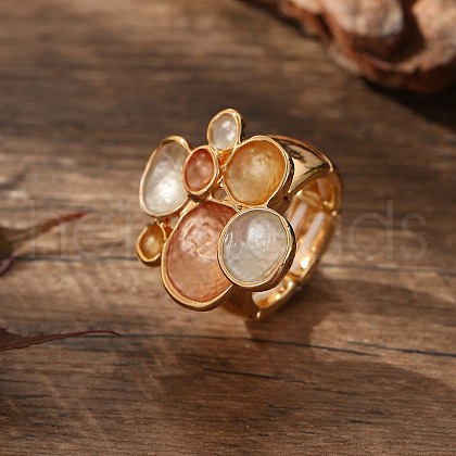Zinc Alloy & Enamel Finger Rings for Women FS-WG360EB-05-1