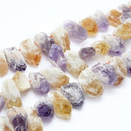 Natural Citrine and Amethyst Beads Strands G-L551C-03-1