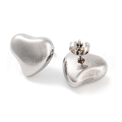 Non-Tarnish Heart 316 Surgical Stainless Steel Stud Earrings for Women EJEW-Z050-22P-1