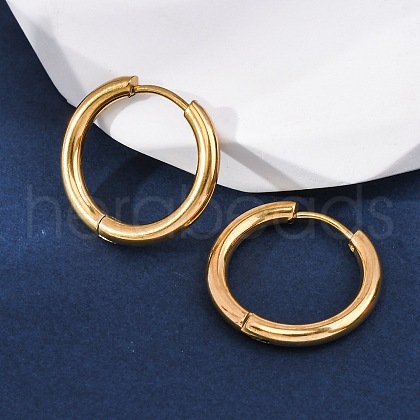 Ion Plating(IP) 304 Stainless Steel Huggie Hoop Earrings EJEW-F111B-19mm-G-1