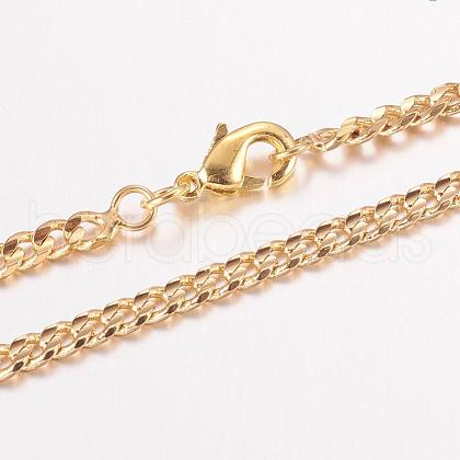 Eco-Friendly Rack Plating Brass Chain Necklaces MAK-J016-02G-A3.0-FF-1