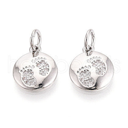 Brass Micro Pave Cubic Zirconia Charms KK-N257-67P-1