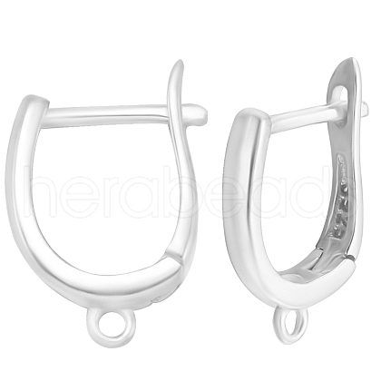 Beebeecraft 2 Pairs 925 Sterling Silver Hoop Earring Findings STER-BBC0007-14-1
