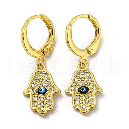 Real 18K Gold Plated Brass Dangle Leverback Earrings EJEW-A033-21G-1