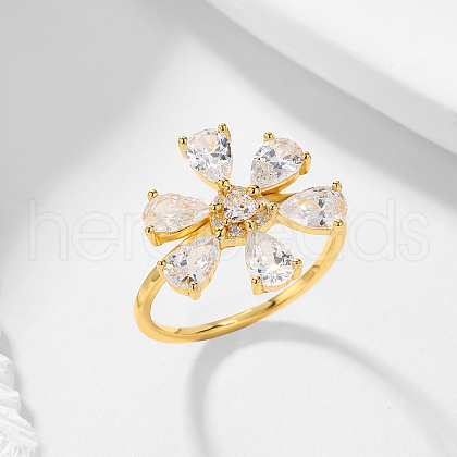 925 Sterling Silver Pave Cubic Zirconia Finger Rings for Women BB6413-2-1