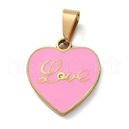 201 Stainless Steel Enamel Pendants STAS-U053-06G-01-1